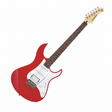 Guitarra eléctrica Yamaha PAC112J roja completa en vista diagonal sobre fondo blanco