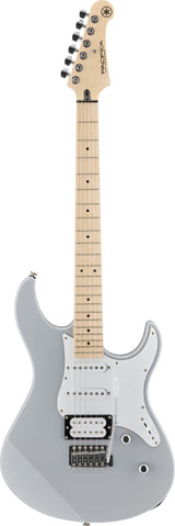Guitarra eléctrica Yamaha Pacifica gris completa de frente sobre fondo blanco
