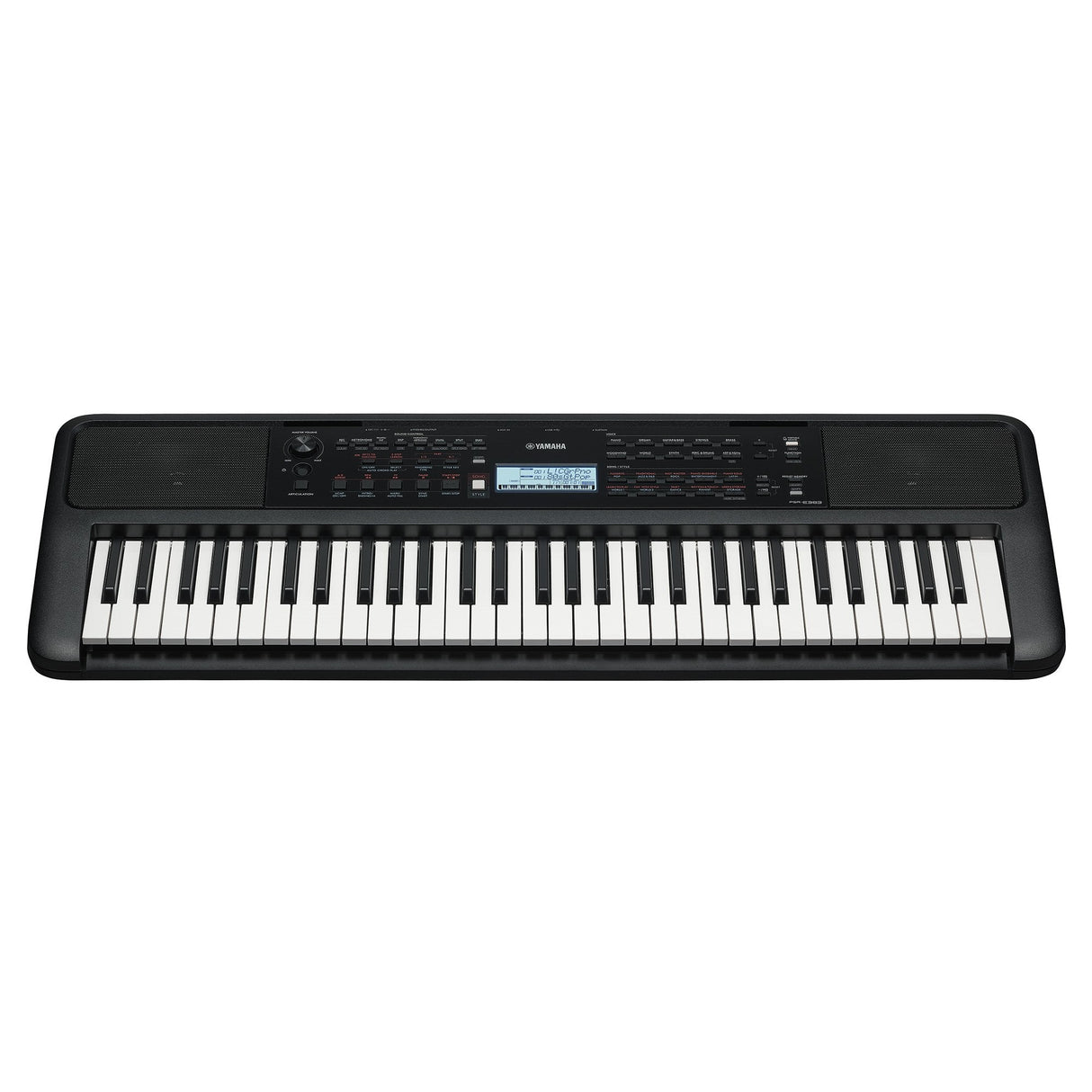 Teclado Yamaha PSR-E383, vista frontal