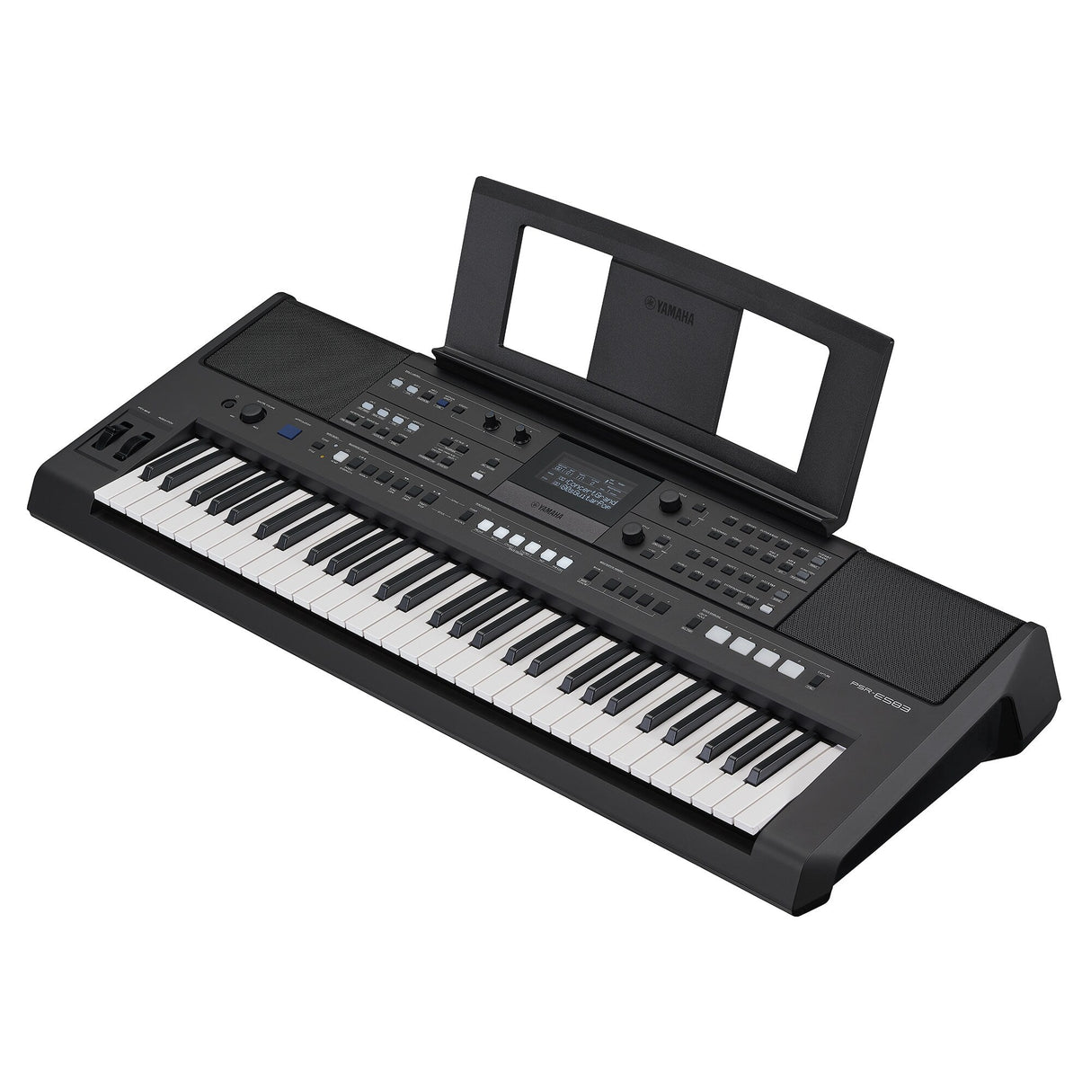 Teclado Yamaha PSR-E583, vista diagonal alternativa