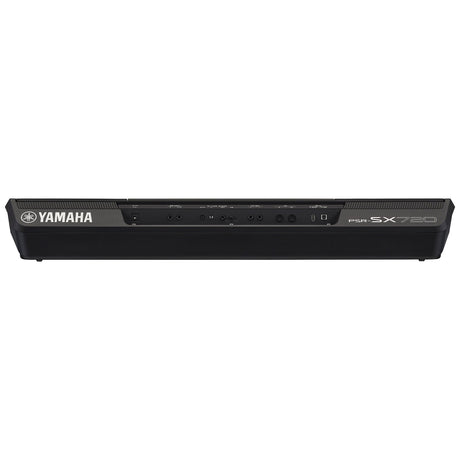 Teclado Yamaha PSR-SX720, vista posterior y conexiones