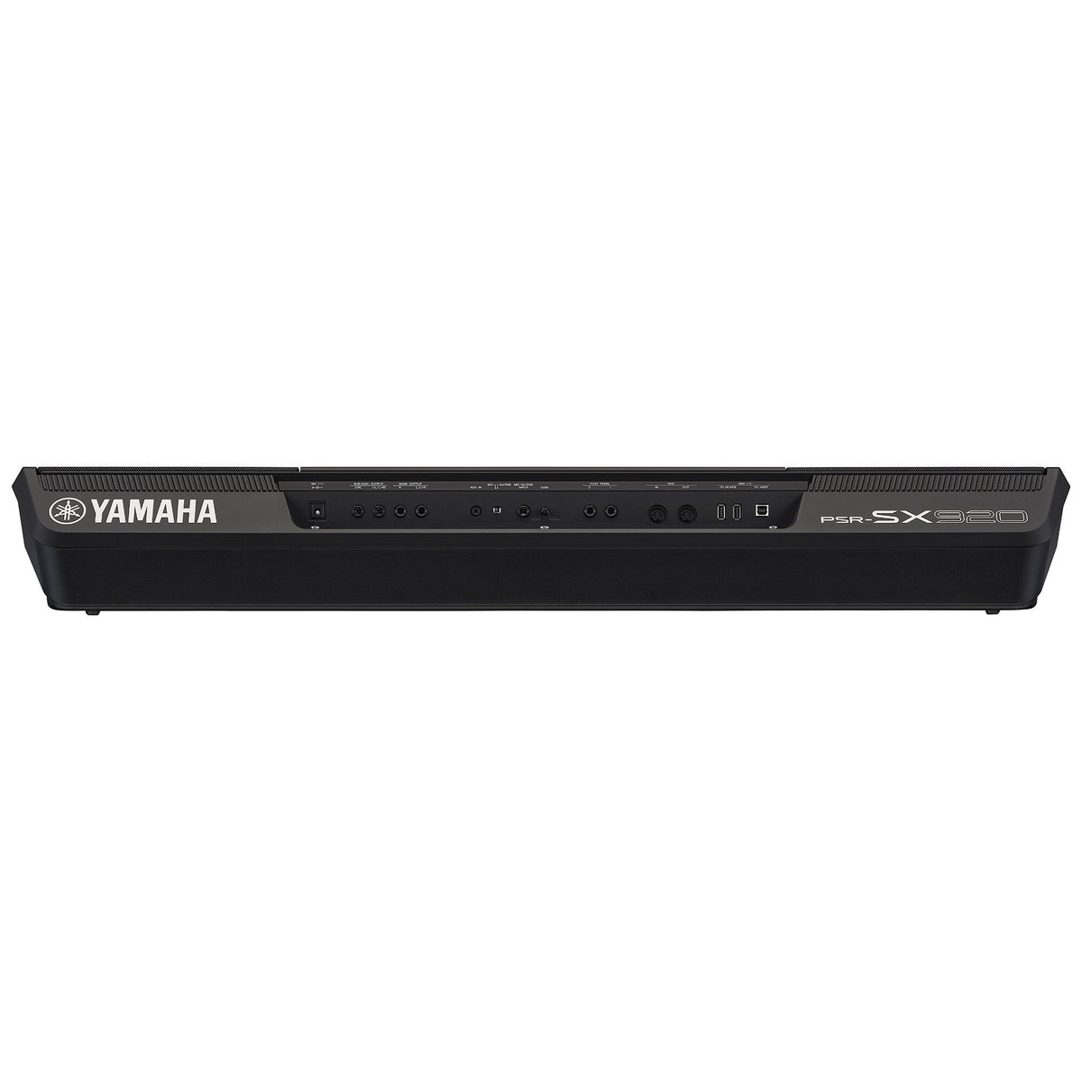 Teclado Yamaha PSR-SX920, vista posterior y conexiones