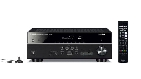 Receptor Yamaha RX-V385 negro con control remoto y micrófono YPAO