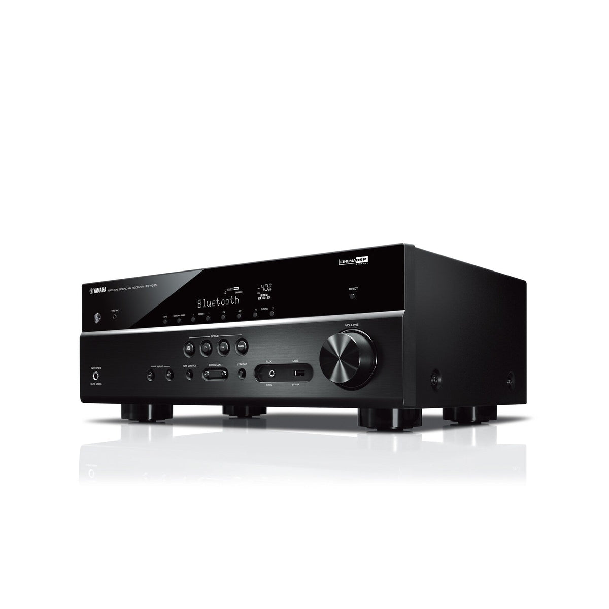Receptor de audio y video Yamaha RXV385 negro - vista principal