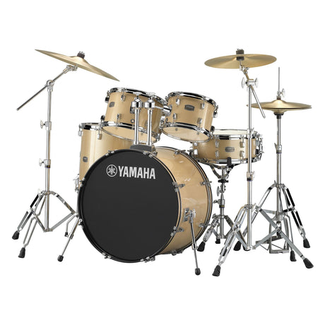 Batería Acústica Yamaha Ryden Champagne Glitter, batería completa sobre fondo blanco