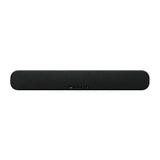 Barra de sonido Yamaha SR-B20A negra, vista frontal completa sobre fondo blanco