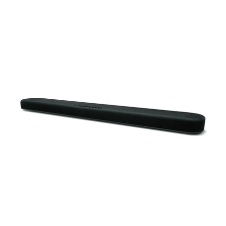 Barra de sonido Yamaha SR-B20A negra, vista completa sobre fondo blanco