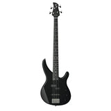 Bajo Yamaha TRBX174 negro completo en vista frontal sobre fondo blanco