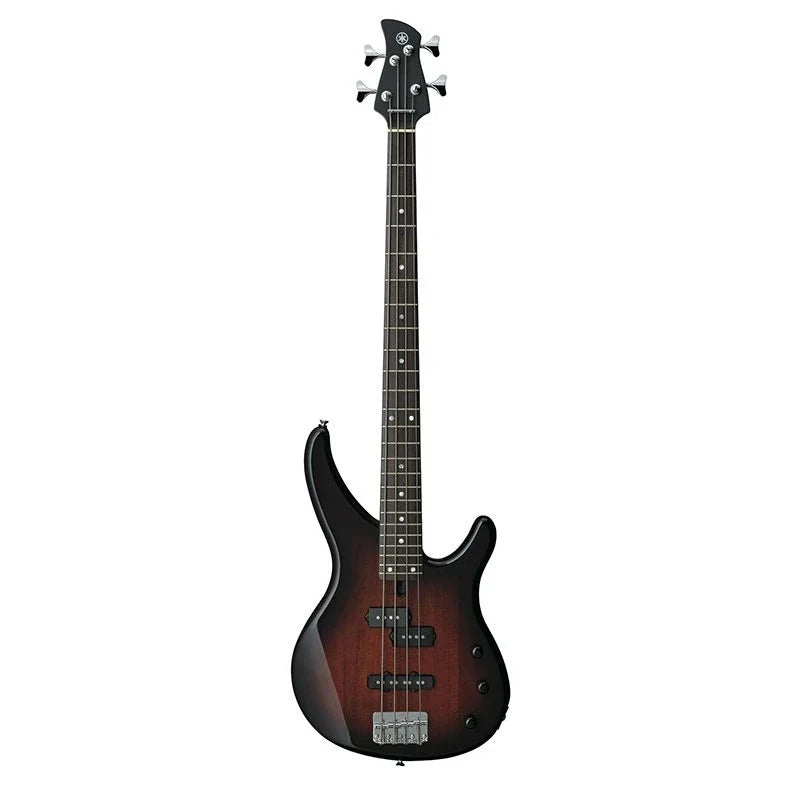 Bajo Yamaha TRBX174 Old Violin Sunburst completo en vista frontal sobre fondo blanco