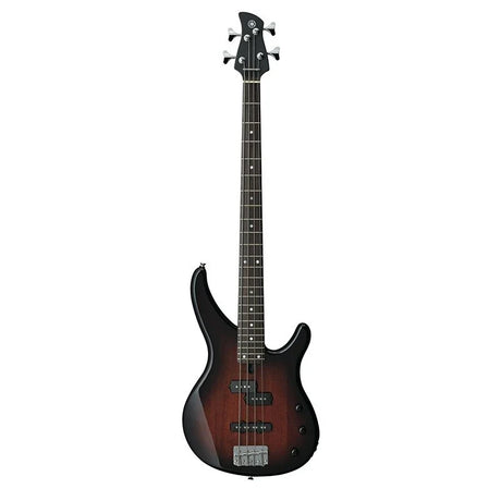 Bajo Yamaha TRBX174 Old Violin Sunburst completo en vista frontal sobre fondo blanco