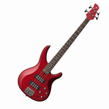 Bajo eléctrico Yamaha TRBX304 CAR Candy Apple Red en vista diagonal