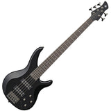 Bajo Yamaha TRBX305 negro completo en vista diagonal sobre fondo blanco