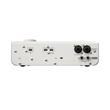 Interfaz Yamaha URX22 W blanco vista posterior sobre fondo blanco