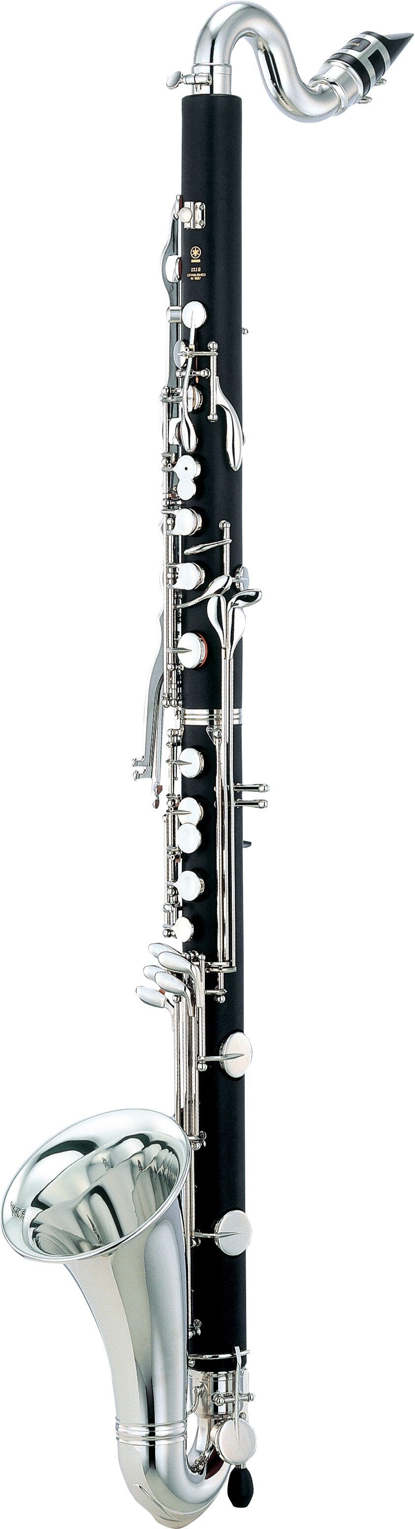 Clarinete bajo Yamaha YCL-221II en Si bemol - vista principal sobre fondo blanco
