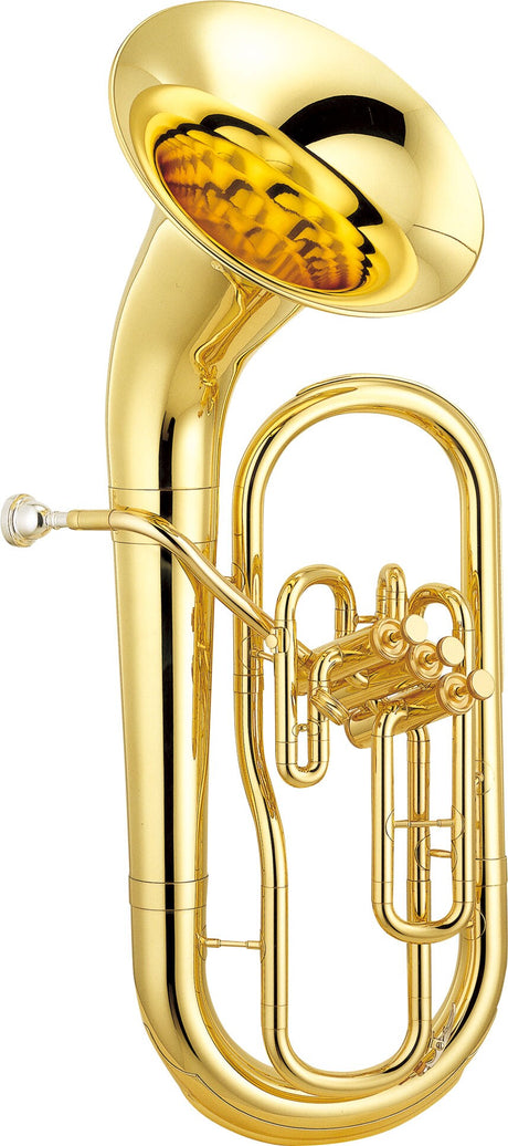 Eufonio Yamaha YEP-211 dorado en Si bemol sobre fondo blanco