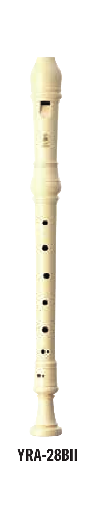 Flauta dulce alto Yamaha YRA-28BII beige, imagen oficial de catálogo sobre fondo blanco
