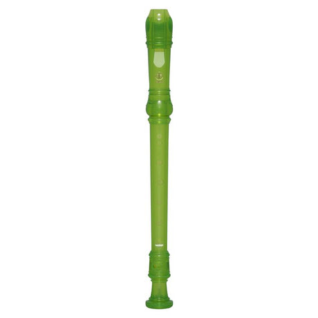 Flauta dulce Yamaha YRS-20BG verde barroca completa sobre fondo blanco
