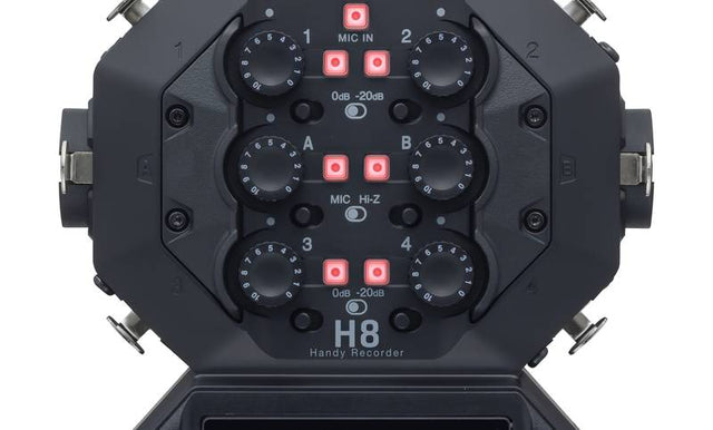Grabadora portátil Zoom H8, vista superior