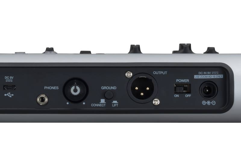 Procesador vocal Zoom V6, panel posterior