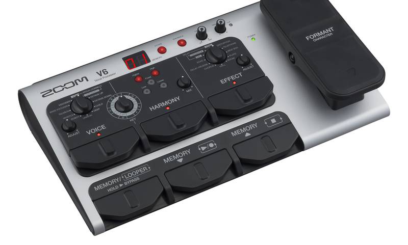 Procesador vocal Zoom V6, vista diagonal