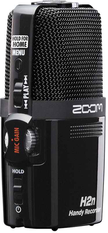 Grabadora Zoom H2n, lateral de micrófonos