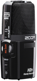 Grabadora Zoom H2n, lateral de micrófonos